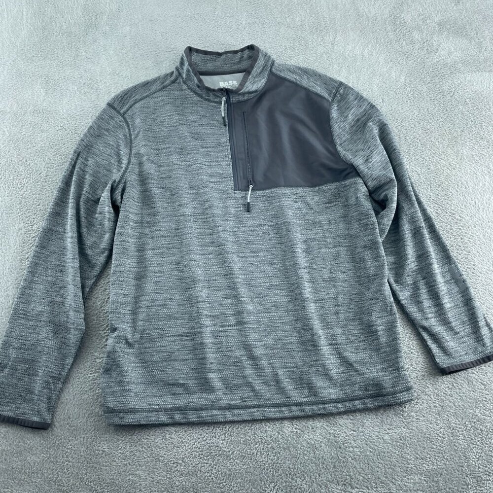 Bass Outdoor Climber Quarter Zip Pullover L Forged Iron Mens NWT 0026